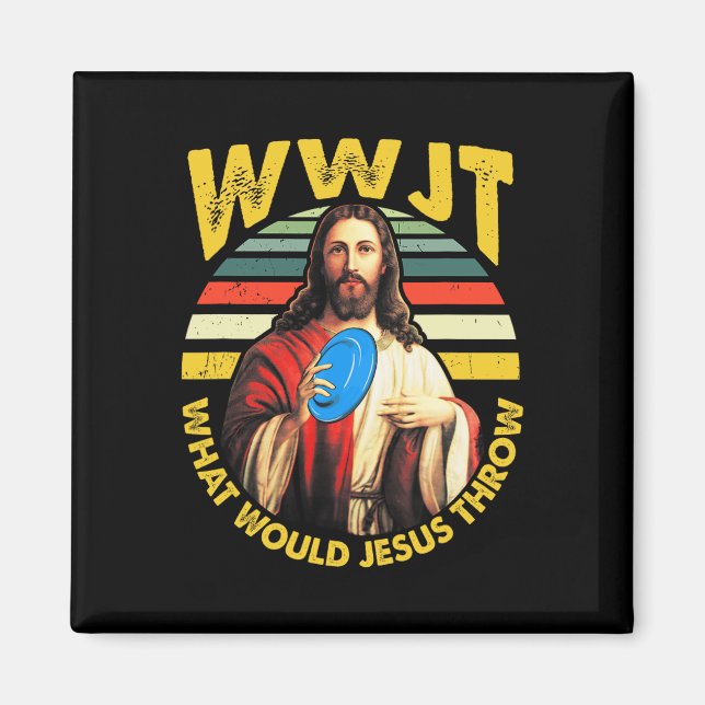 Imã Golfe de Disco O Que Jesus Jogaria Golfe de Frisbe (Frente)