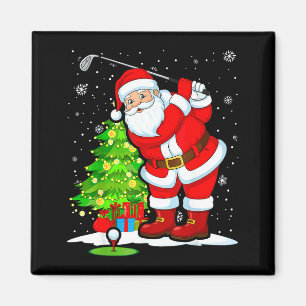 Imã Golfe de Natal Papai Noel Golfista Natal Divertido