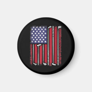 Imã Golfe Divertido Bandeira Americana Jogador de Golf