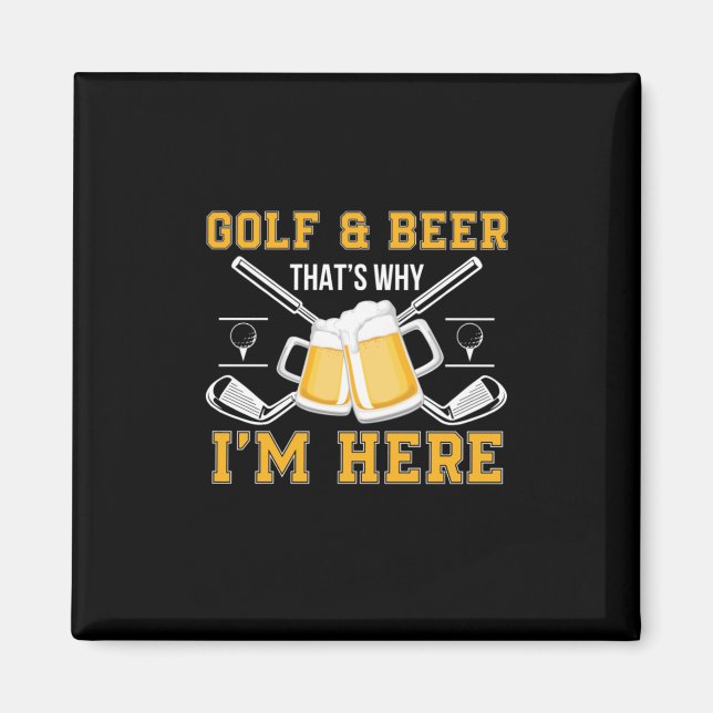 Imã Golfe e Cerveja de Aniversário de Bebedor de Cerve (Frente)