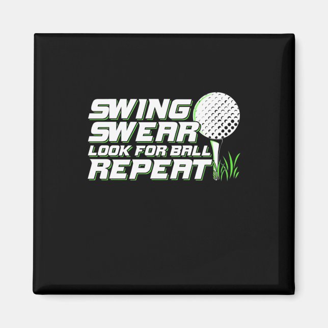 Imã Golfer Swing Sweat Procura Bola (Frente)
