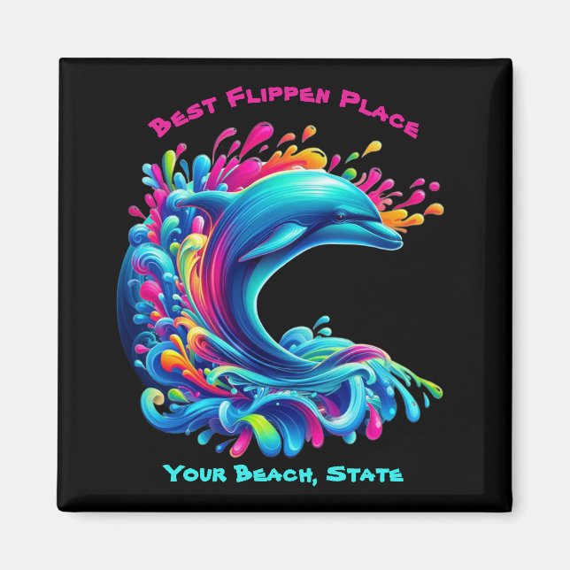 Imã Golfinho Colorido (Frente)