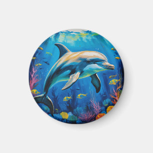 Imã Golfinho de Pintura de Petróleo