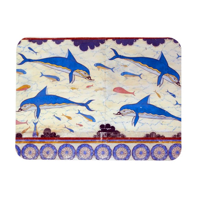 Ímã Golfinho Fresco do Palácio Minoano de Cnossos (Horizontal)