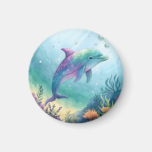 Imã golfinho pintado à aquarela