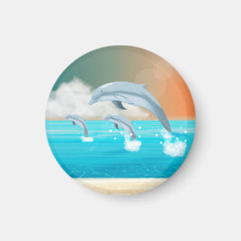 Imã golfinho saltando no oceano