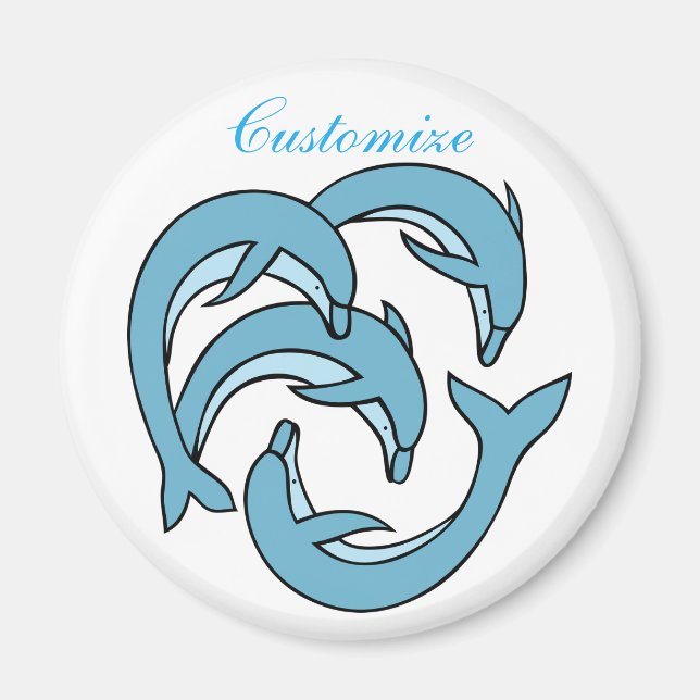 Imã Golfinhos Azuis circulando Thunder_Cove (Frente)