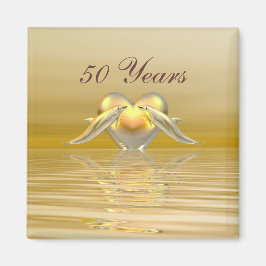 Imã Golfinhos e Coração do Aniversário do ouro