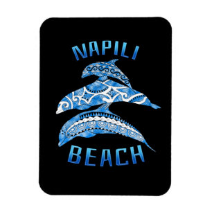 Ímã Golfinhos Tribais De Vacinação De Napili Beach Haw