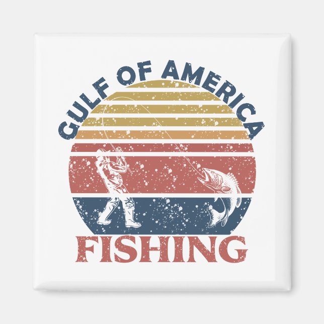 Imã Golfo da América polo de pesca patriótico american (Frente)