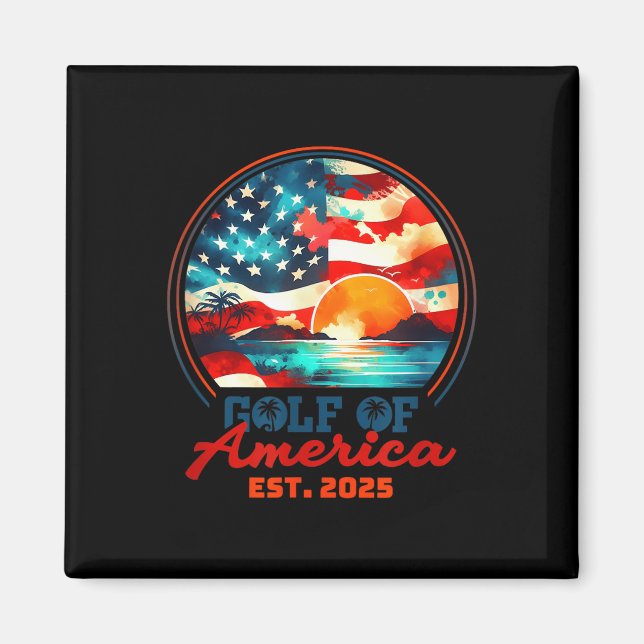 Imã Golfo De Bandeira Americana 2025 (Frente)