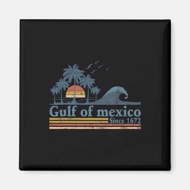 Imã Golfo Retro Do México Desde 1672 Praia Do Golfo Do (Frente)