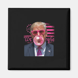 Imã Goma de Mascar Rosa Funny Donald Trump 4 de Julho