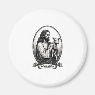 Imã Good Shepherd Jesus Vintage Engraving Faith Shirt 