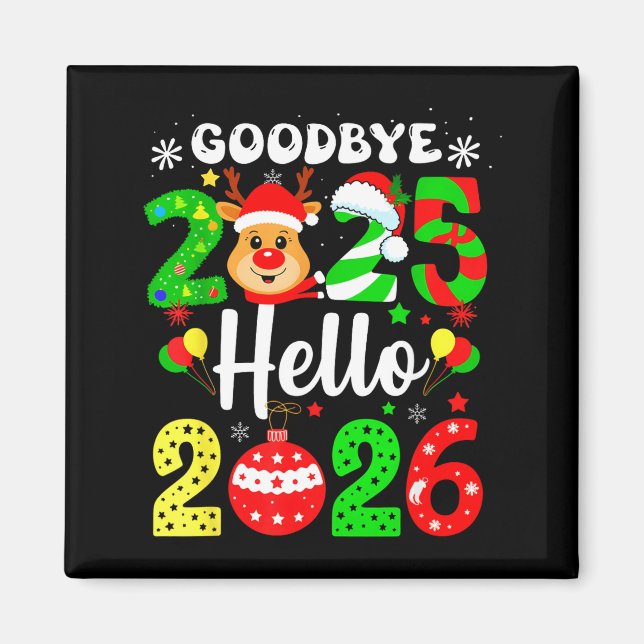 Imã Goodbye 2025 Hello 2026 Happy New Year's Eve Chris (Frente)