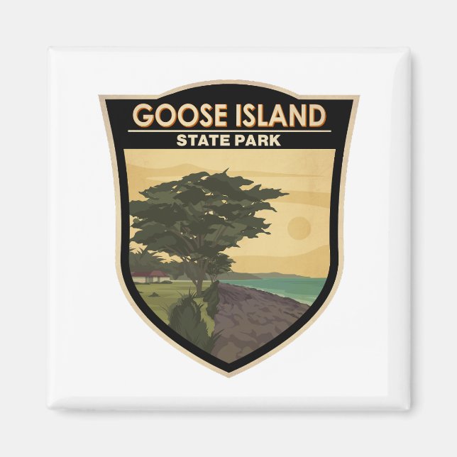 Imã Goose Island State Park Texas Vintage (Frente)