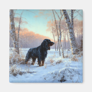 Imã Gordon Setter Deixe Nevar Natal