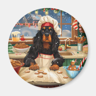 Imã Gordon Setter Holiday Baking: Natal Festivo