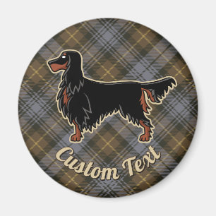 Imã Gordon Setter sobre o Weathered Gordon Tartan Magn