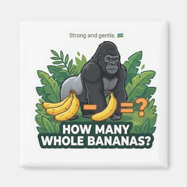 Imã Gorilla Bananas Math (Frente)
