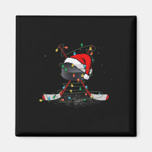 Imã Gorro de Natal engraçado de hóquei do Papai Noel L