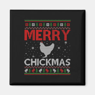 Imã Gorro de Natal Família Correspondente Merry Chickm