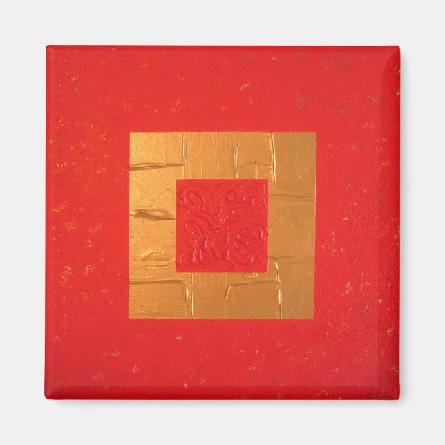 Imã gostando de magnet refrigerador vermelho moderno (Frente)