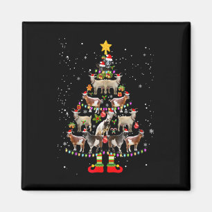 Imã Gostar do Natal Pajama Xmas Goats Tree Lights Sant