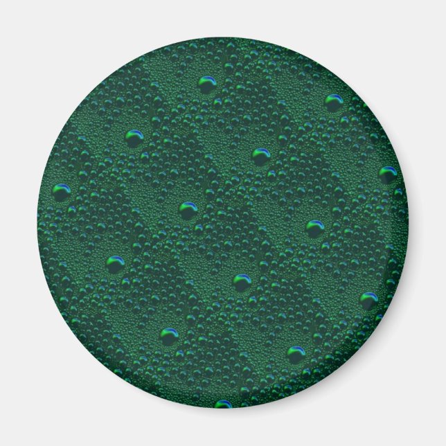 Imã Gotas de Água em Metal Verde (Frente)