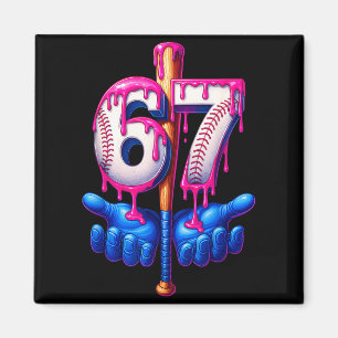 Imã Gotejamento de Beisebol 6 7 Número 67 Seis Sete Me