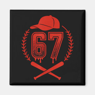 Imã Gotejamento de Beisebol Número 67 Jogador Ou 67º A