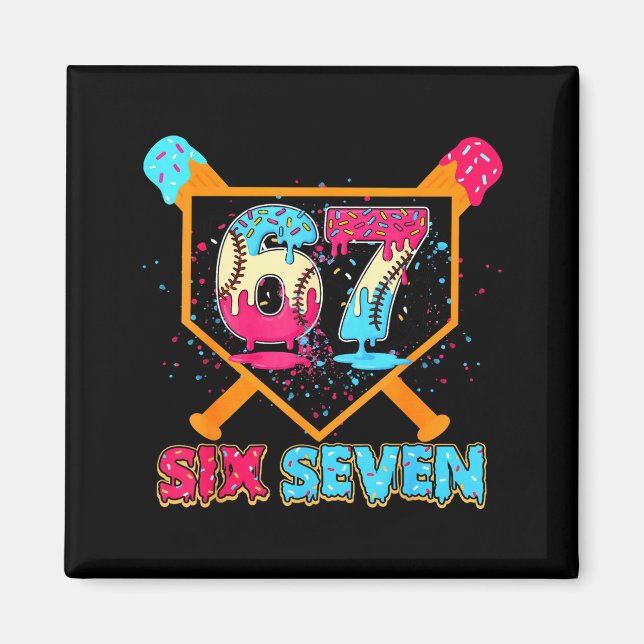 Imã Gotejamento de Beisebol Número 67 Jogador Ou 67º A (Frente)