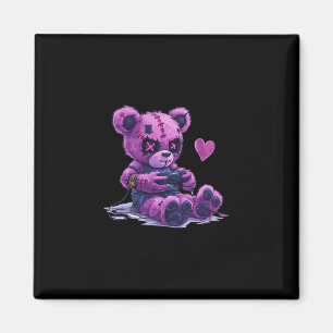 Imã Goth Pastel Fofo Sinistro Kawaii Gamer Urso Jogos