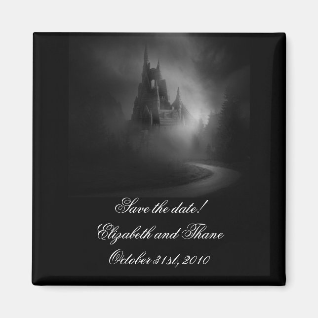 Imã Gothic Castle Wedding Save the Date (Frente)