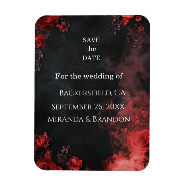 Ímã Gothic Romance Floral Save the Date Magnet (Vertical)