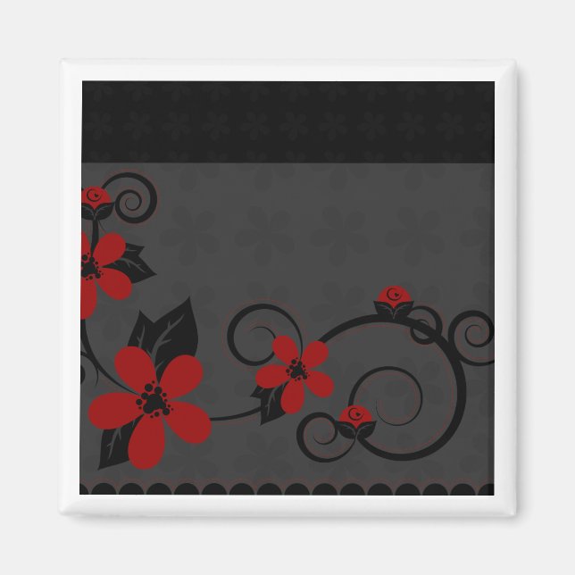 Imã Gótica Kokeshi Kimono Design Magnet (Frente)