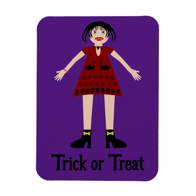 Ímã Gótica Vampiro de Halloween Trick ou Treat (Vertical)