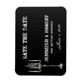 Ímã Gótico Candelabra em Prata Negra Salvar a Data