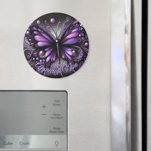 Imã Gótico Caprichoso Borboleta Roxa Personalizada