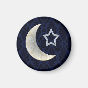 Imã Gótico Crescent Moon Damask