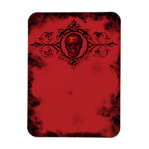 Ímã Gótico do crânio vermelho