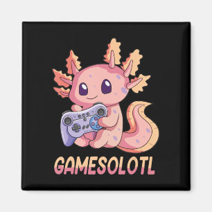 Imã Gótico Gamesolotl Axolotl Video Gamer Kawaii Paste