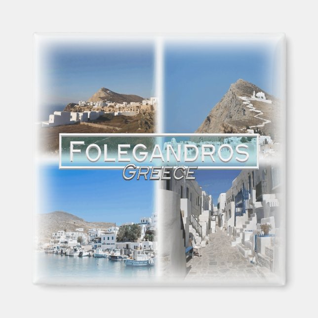 Imã GR0108 Europa, Grécia, Folegandros, geladeira (Frente)