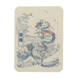 Ímã Graça - Design Tradicional de Roupas de Rua Japone