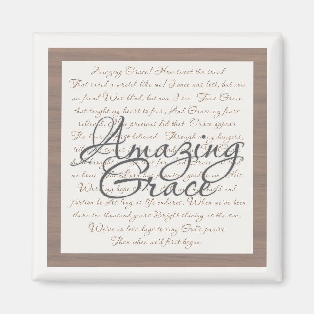 Imã Graça Incrível - Magnete Quadrado de 2 Polegadas (Frente)