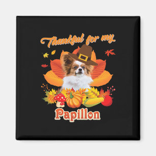 Imã Graças ao meu cachorro de Papillon, dia de Ação de