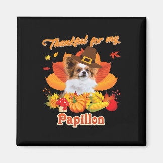 Imã Graças ao meu cachorro de Papillon, dia de Ação de