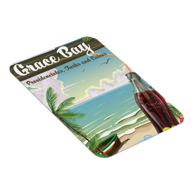 Ímã Grace Bay, Providenciales, Turks e Caicos Viagem (Lado Direito)