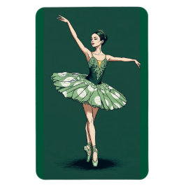Ímã Graceful Ballerina Puzzle – Elegant Dancer on Gree