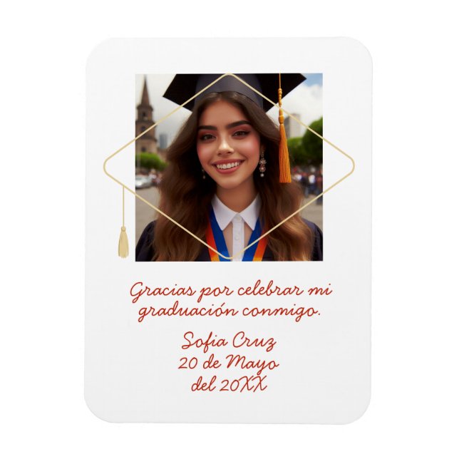 Ímã Gracias Mi Graduación con Foto Recuerdo (Vertical)